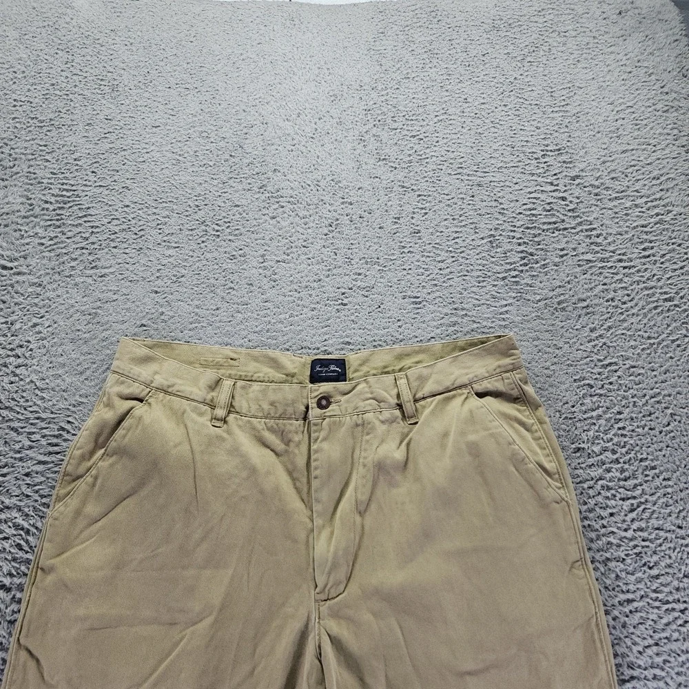 Indigo Palms Pant Mens 40x30 Beige Cotton Chino Straight Relaxed Business Preppy